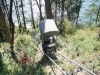 trolley on tracks to lake